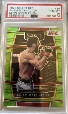 Islam Makhachev 2022 Select Neon Green 1/49 PSA 10-S-18 - Image 1 of 2