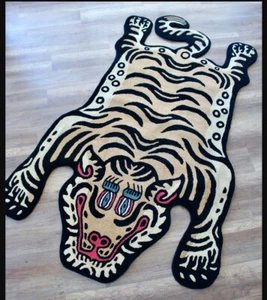 Tibetan Tiger Rugs 5x8 Feet Handmade 100% Woolen Hand Tufted For Home Decoration - Picture 1 of 9