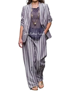 MARINA RINALDI Blazer+Pants Suit LINEN PLUS size 27-W18 US_ 56It_48DE_52FR_22GB - Picture 1 of 24