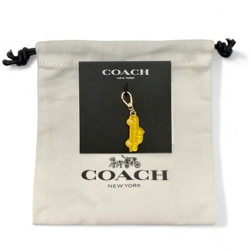 Collana Bracciale Charm Coach Giallo New York City Taxi Cab Resina Strass NUOVO