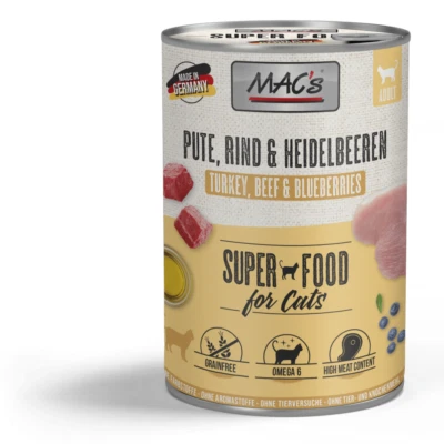 MAC's Cat Nassfutter für Katzen Pute Rind Blaubeeren 400g Katzenfutter - Bild 1 von 2