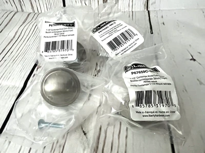 Liberty 1-1/2" Contempo Botão de Armário Redondo Cetim Níquel P67659C-SN-C 4 NOVO! - Imagem 1 de 4