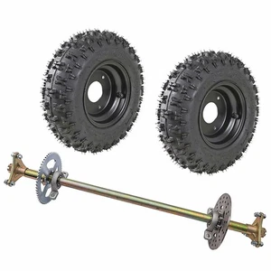 29" Go kart ATV Rear Live Axle Kit 6" Wheels Sprocket Hub Disc Golf Cart Drift - Picture 1 of 11