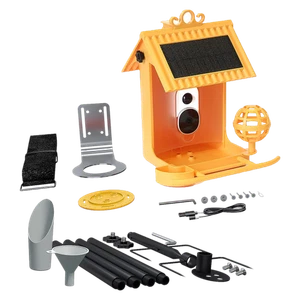 Hello Birdie Smart Bird Feeder with Solar Roof, Stake & Accessories (Yellow) - Picture 1 of 3