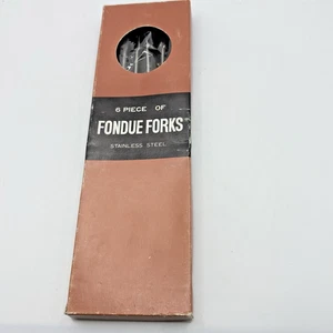 Forchette per fonduta vintage 6 pezzi in acciaio inox con scatola - Foto 1 di 8
