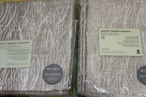 West Elm Abstract Meadow Jacquard Curtains 48 X 108 “ 2 Panels. - Picture 1 of 5