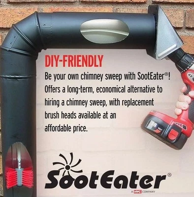 Sooteater旋转颗粒炉通风清洁套件3合4英寸钻供电 — 第 1/4 张图片