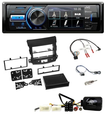 JVC Bluetooth Lenkrad USB DAB Autoradio für Mitsubishi Outlander 2007-2010 - Bild 1 von 4