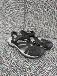 Sandalias Keen Mujer Talla 5.5 Bali Deportivas Punta Cerrada Cordones Tela Negra Planas - Imagen 1 de 6