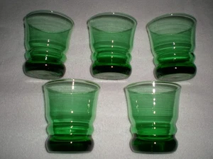 Anchor Hocking 5er Set Vintage grüne Gläser MCM 4" ACH31 - Bild 1 von 4