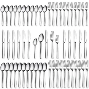 60-Pcs Silverware Set Service for 12, Premium Stainless Steel Flatware Set, I... - Picture 1 of 7