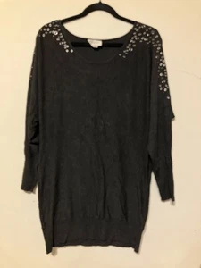Andrea Jovine Weekend Pencil Sweater Dress Sz M Gray Lightweight - Picture 1 of 7