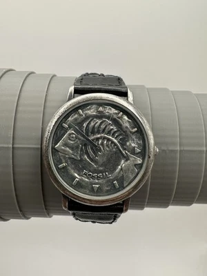 Vintage Fossil BW-6750 Fish Fossil Bone Stone  90’s Rare Watch New Battery - Image 1 of 4