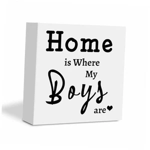 Boy Mom Gifts 5 x 5 Inch Farmhouse Office Desk Decor for Women Mom Mothers Day - Picture 1 of 8