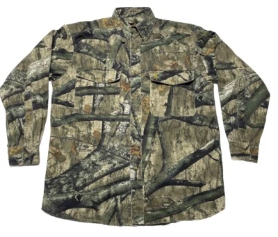 Browning Reactar Mossy Oak Treestand Camo Button Down Hunting Shirt Mens Medium - Image 1 of 4
