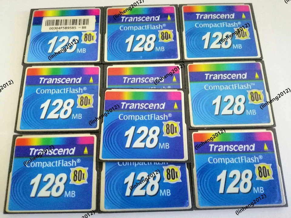 10PCS  Transcend 128mb  80X Compact Flash CF Memory Card - Image 1 of 1