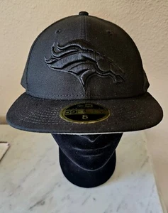 Gorra New Era Denver Broncos Grande Logo 9Fifty Negra Sólida Ajustada Talla 8 NUEVA - Imagen 1 de 13
