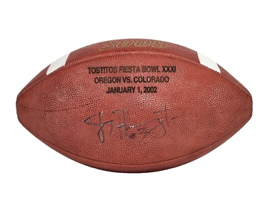 Oregon DUCKS 2002 FIESTA BOWL Nike tamaño completo FÚTBOL firmado por Joey Harrington Foto 1 de 4