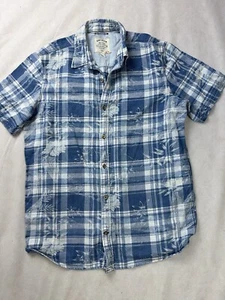 FATFACE Size Medium M Blue White Floral Hawaiian Cotton Shirt Fat Face - Picture 1 of 3