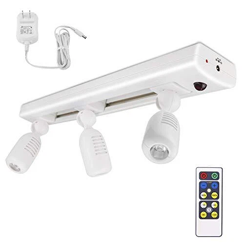 LED Track Light Dimmable Accent Lighting With 3rotatable Heads Plug in Spotlight