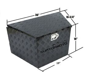 36" (W) X 18"(H) X18-3/4"(D) (Black) Aluminum Trailer Tongue Tool Box Storage