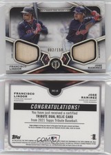 2021 Topps Tribute Dual Relics 2 Player /150 Francisco Lindor Jose Ramirez