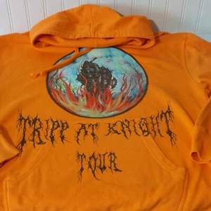 Trippie Redd Hoodie XL/XXL Orange Tripp At Knight Tour Rap Hip Hop Concert Merch - Picture 1 of 13