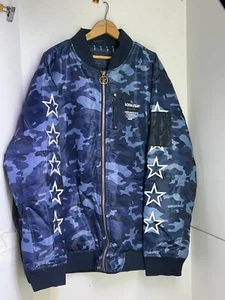Born Fly puffer jacket mens 3Xl blue camo hip hop streetwear vtg any town usa - Picture 1 of 15