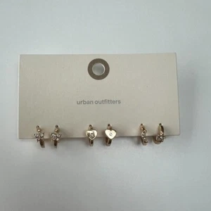 Urban Outfitters Rhinestone Huggie Hoop Earrings. Gold. RRP £12 - Picture 1 of 5