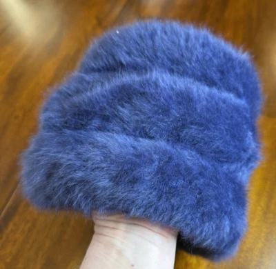 Vintage Navy Blue John Wanamaker Redleaf Angora Women’s Winter Hat England - Image 1 of 4