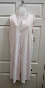 Vestido de tela de terry mediano para mujer Lord & Taylor rosa y blanco a rayas verticales nuevo con etiquetas - Imagen 1 de 24
