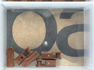 LEGO Parts - Reddish Brown Bar Holder with Handle - No 23443 - QTY 5 - Picture 1 of 1