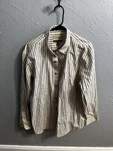 Camisa con botones a rayas marrón crema talla grande Cabelas para hombre - Imagen 1 de 8