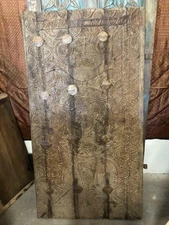 18c Primitive wood panel,rustic Vintage mandala Art Wood Carving Panel Sculpture