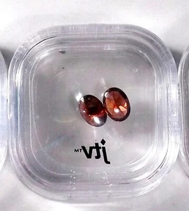 Red Tanzanian Zircon Gem Stone 8x6mm Oval, Matched Set, 3.50ctw, Sealed, #RZV063 - Picture 1 of 2