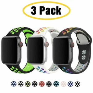 3 PACK Silicone Sport Band Strap for Apple Watch 7 6 5 4 SE iWatch 38 42 40 44mm - Picture 1 of 25