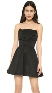 BNWT Womens AQ/AQ Women's Black Strapless Athena Structured Mini Dress UK12 £150 - Picture 1 of 5