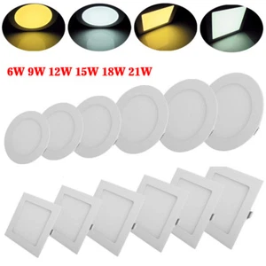 9W 12W 15W 18W 21W Recessed LED Panel Light Ceiling Down Lights Bulbs Lamps - Picture 1 of 17