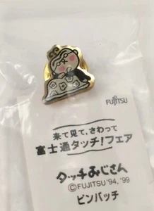 Fujitsu Vintage Novelty Pin 1999 Touch Ojisan Mascot Character Metal Japan - Picture 1 of 10