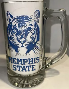Vintage Memphis State University Glass Beer Mug Tiger - Picture 1 of 8