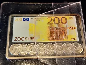Lingotto argento 1 oncia argento fine 999 200 euro banconota money collection RARO - Foto 1 di 2