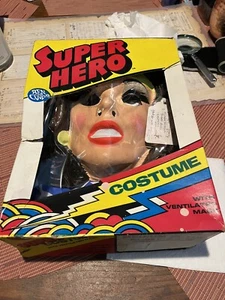 Vintage Ben Cooper Wonder Woman Halloween Mask Costume 8 to 10 Super Hero 1974 - Picture 1 of 13