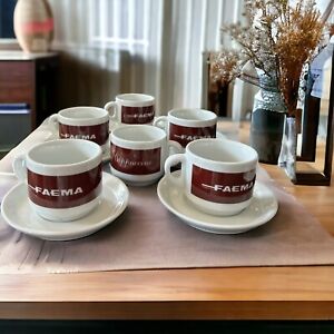 IPA Italy Faema Cappuccino Cups and Saucers Set