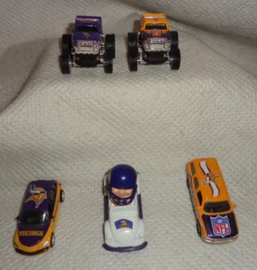 MINNESOTA VIKINGS (( 5 )) DIE CAST CARS & TRUCKS--MINT NEAR MINT--L@@K - Picture 1 of 2