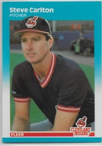 1987 Fleer Update #U-17 Steve Carlton Cleveland Indians HOF