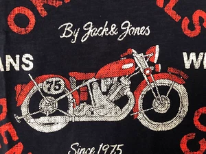 JACK and JONES Jeans-Wear Originals - Mens Graphic T-Shirt - INDIAN MOTORCYCLE M - Picture 1 of 24