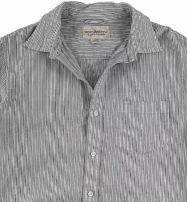 Camisa Ralph Lauren Denim & Supply Para Hombre Mediana Azul Rayas Verticales Algodón Suave Foto 1 de 4