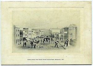 Collins Street, from Russell Street (looking West), Melbourne, 1857 - S.T. Gill - Imagen 1 de 1
