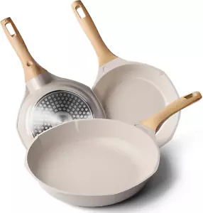 Nonstick Frying Pan Set - Granite Induction Pans for Cooking Omelette Non-Stick - Picture 1 of 6