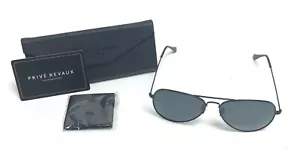 Gafas de sol polarizadas Prive Revaux The Commando Aviator negras/negras con estuche - Imagen 1 de 5